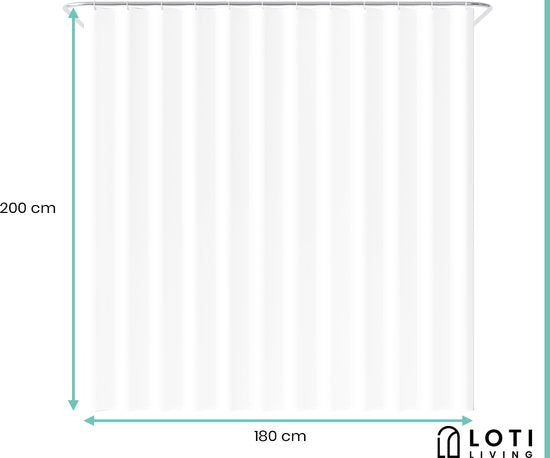 Loti Living Douchegordijn Anti Schimmel – Transparant - Inclusief ringen – Waterdicht - PEVA - Douchegordijn 180x200 cm