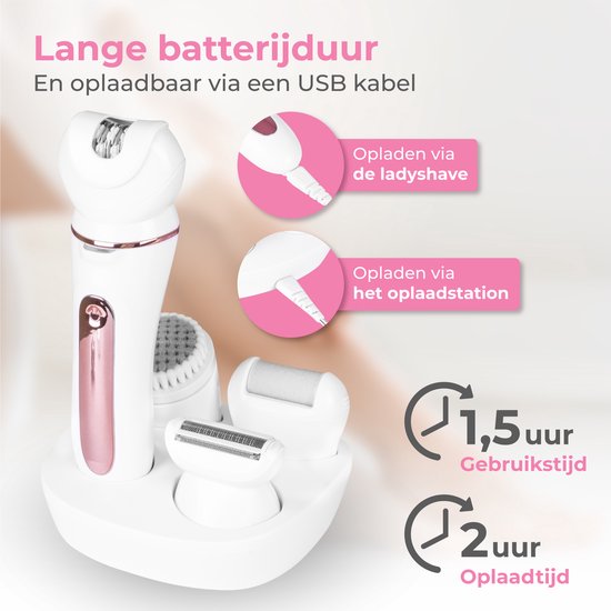 Nuvance - Epileerapparaat dames - Epilator Gezicht - 5 Opzetstukken - Epilators - Gezichtsreiniger - Gezichtsepilator Vrouw - Ontharingsapparaat - Usb Oplaadbaar