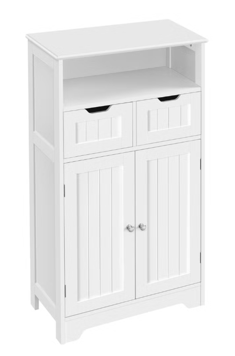 Yaheetech Badkamerkast met Verstelbare Plank - Wit - 60 x 30 x 104,5 cm