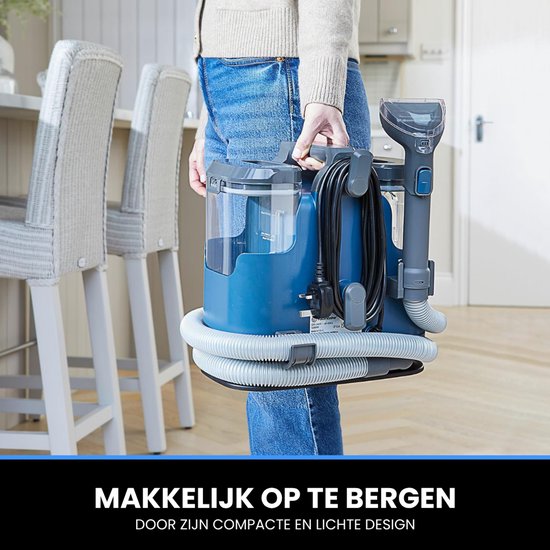 Vacmaster Easyclean Thermo - Verwarmde Tapijtreiniger - Vlekkenreiniger Verwarmbaar tot 50 °C - Reinigingsmachine met Verwarmingsfunctie - Meubelreiniger 1200W - Zetelreiniger met Schoonmaakmiddel