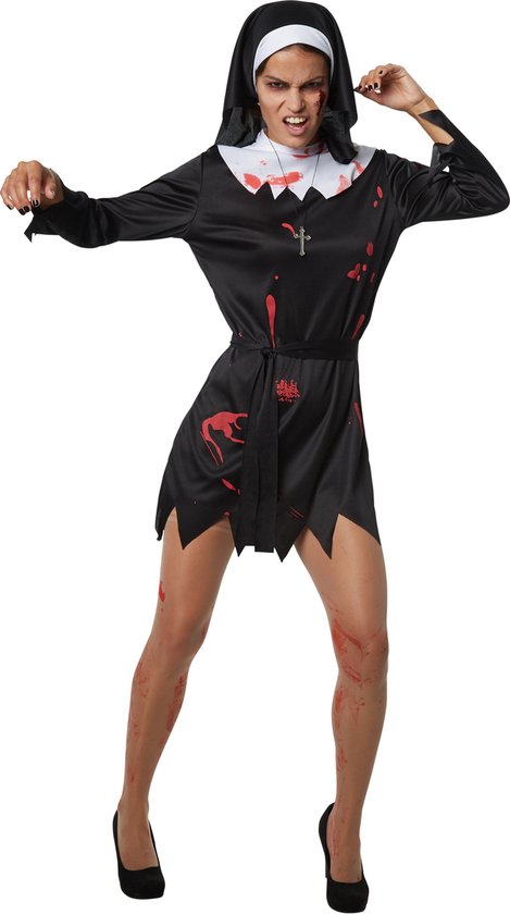 Griezelige Non voor dames vrouwen S verkleedkleding