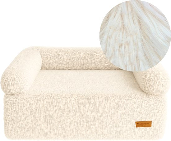 By Cee Cee Origineel Hondendeken Bank – Hondenkleed Bank - Hondenmand - Premium - Volledig Afritsbaar - Beige- 102x90 - Maat L