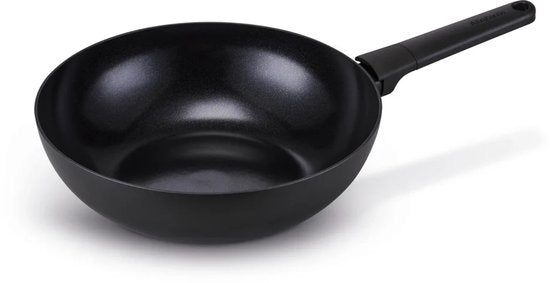 Brabantia NERO Wokpan - Ø 30 cm - 100% PFAS vrij- 100% Gerecycleerd - Keramische antikleeflaag - Geschikt voor inductie