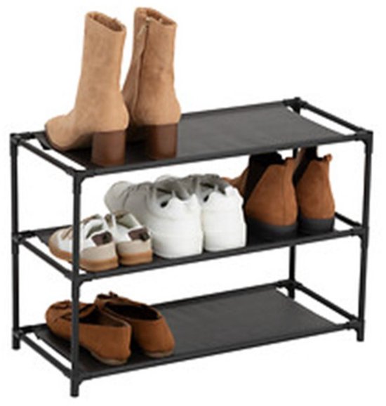 5Five Schoenenrek Intissa - 3-laags - metaal/kunststof - 57 x 25 x 39 cm - voor 9 paar schoenen - zwart