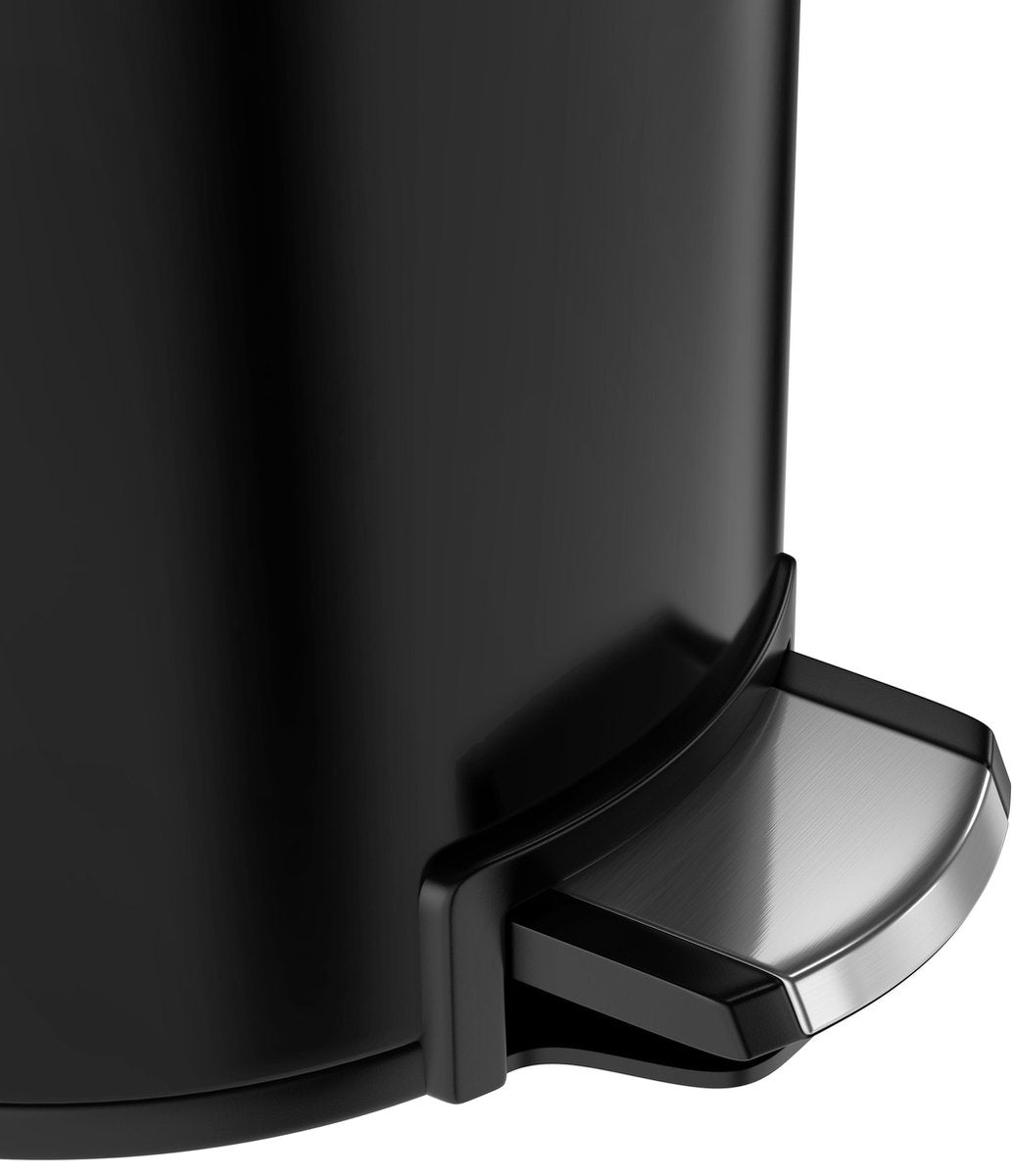 StangVollby Kallax Prullenbak 5 Liter - Zwarte Badkamer Pedaalemmer - Kleine Prullenbak met Soft Close Deksel - Toilet Vuilnisbak - Afvalemmer Klein - Vuilbak
