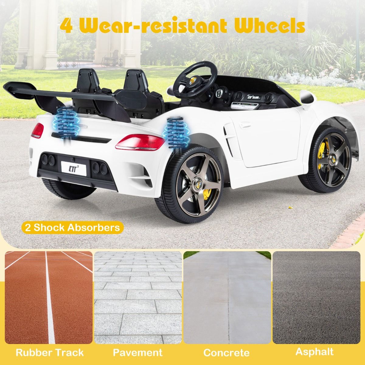 Coast Elektrische Kinderauto - afstandsbediening - ledverlichting - wit