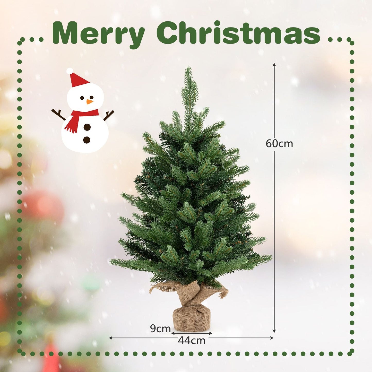 Coast Kunstkerstboom Tafel 60 cm Groen – 234 Takpunten – Met 35 Warmwitte LED Lampjes