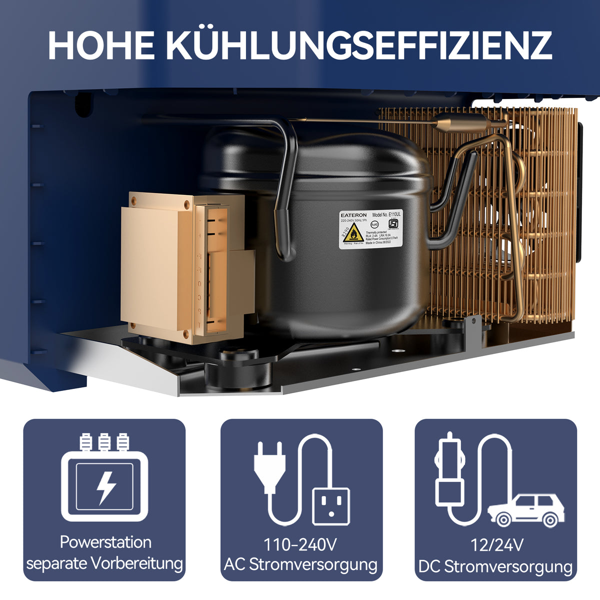 BINGI compressor koelbox - 42 liter - 12/24 V en 230 V