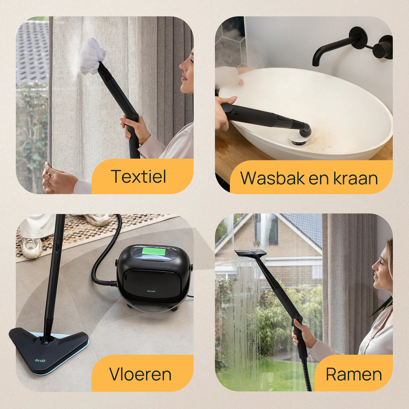 Skrub The Big One Stoomreiniger – 1500W – 1500 ml – 20 Accessoires – 45 Min Stoomtijd