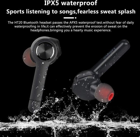 Lenovo HT20 True Wireless Bluetooth Earbuds - Zwart
