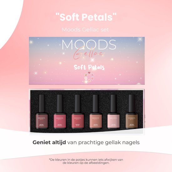 Moods Gellac 6-delige Set - Gellak Starterspakket - Gel Nagellak - 8ML - Soft Petals - Gellac - Nagels - Chique Kleuren