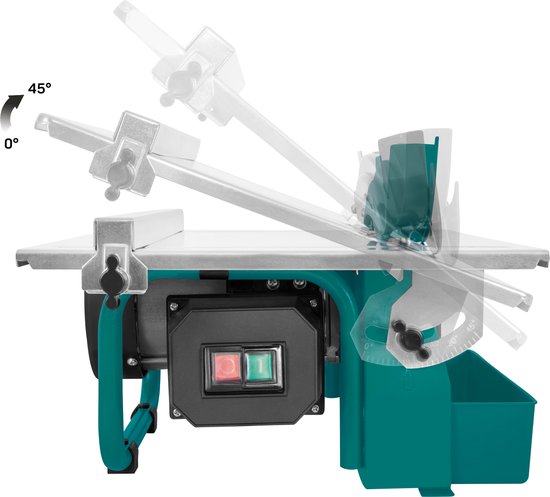 VONROC Tegelzaagmachine 600W – Ø180mm - Incl. diamant zaagblad – watergekoeld - inductiemotor