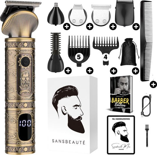 6-in-1 Baardtrimmer Mannen - Incl. 6 opzetstukken - Sansbeauté® - Tondeuse - 0.5-15MM