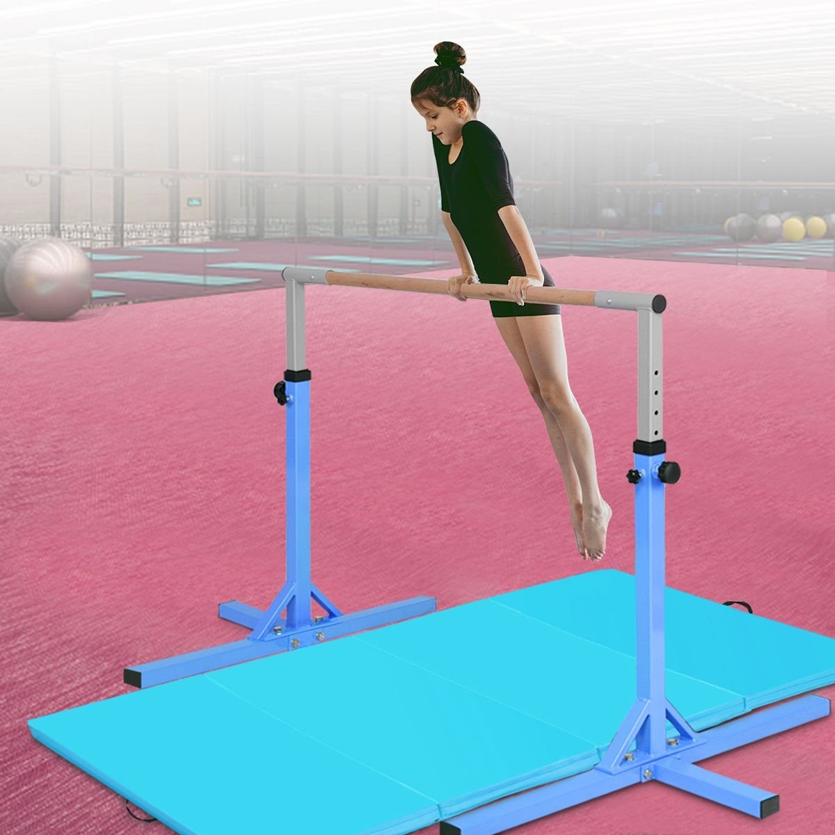 Coast Gymnastiek Rekstok in Hoogte Verstelbaar - 91-150cm - Blauw