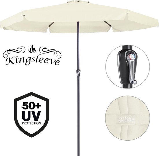 Kingsleeve Parasol – UV-bescherming 50+ – Beige Ø 330cm