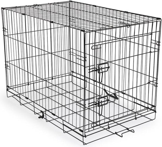 Hondenbench - XL - 91 x 56 x 63 cm - Opvouwbaar - Metaal, Plastic - Zwart - VI Online Products