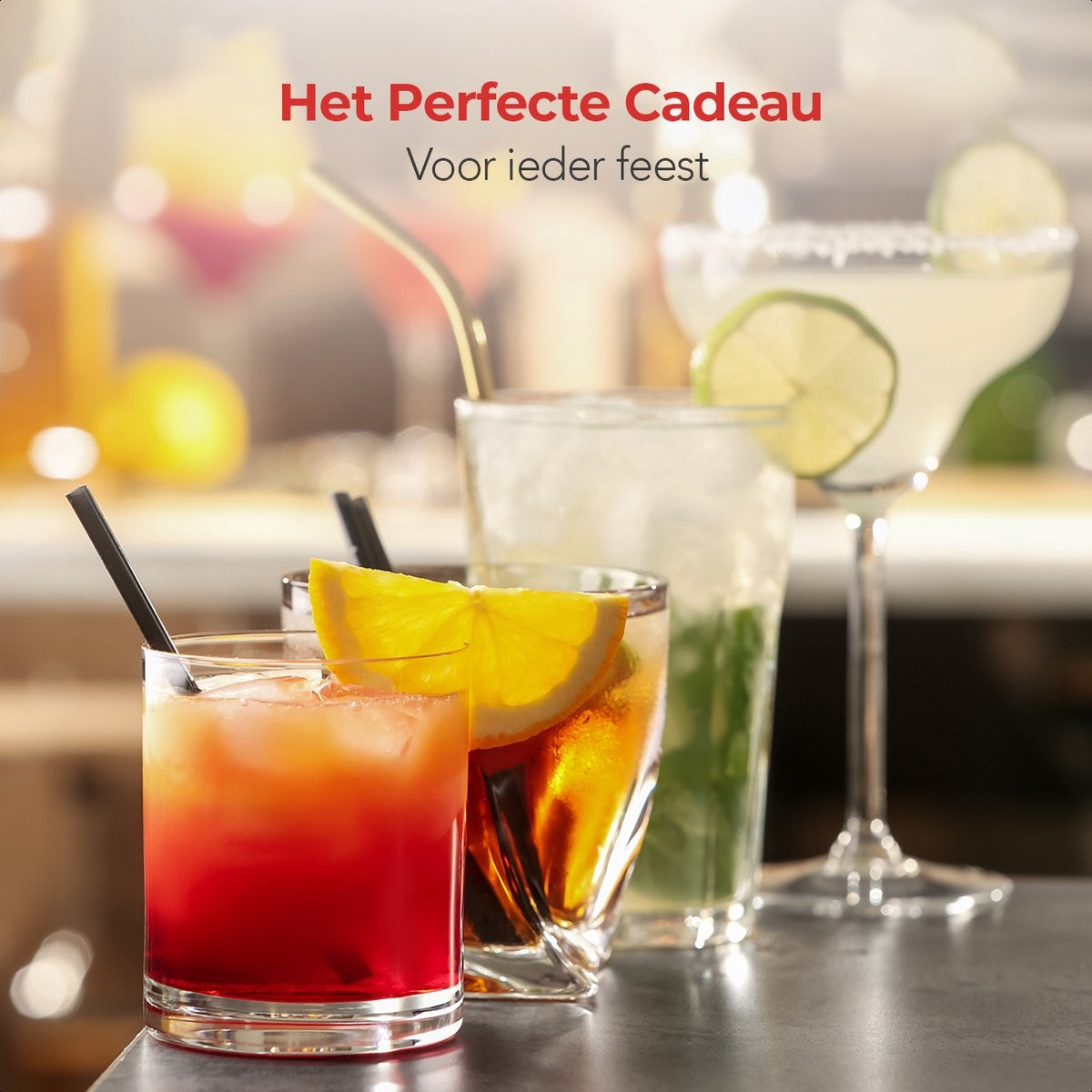 KitchenBrothers Cocktail Set met Cocktailshaker - 13 Delig - Complete Set - Cadeauverpakking - RVS