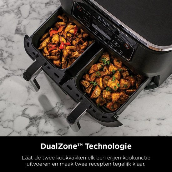 Ninja Dubbele Airfryer XXL - 7.6 Liter - 2020 Model - Dual Zone Technologie - AF300EU