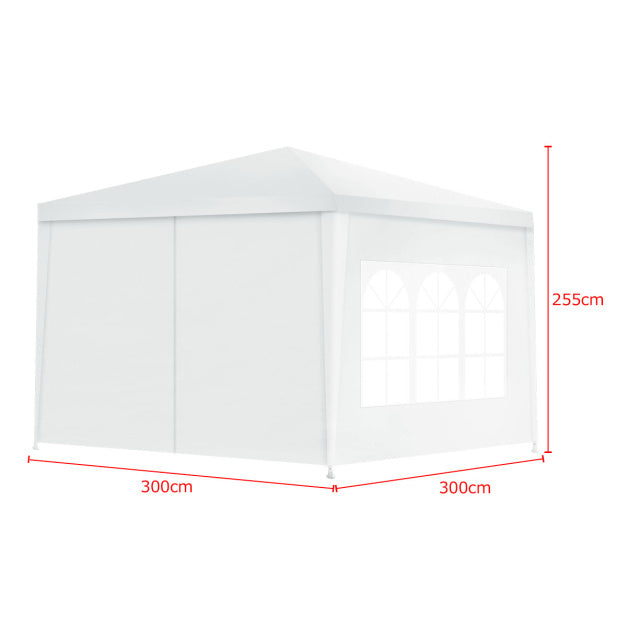Coast Tuintent - afneembare zijwanden en ramen - 3 x 3 x 2,56 m - 10 kg - wit
