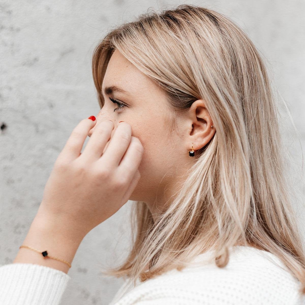 Yolora Dames Oorbellen met Kalpa Camaka Kristallen - Goudkleurig - 18K Geelgoud Verguld