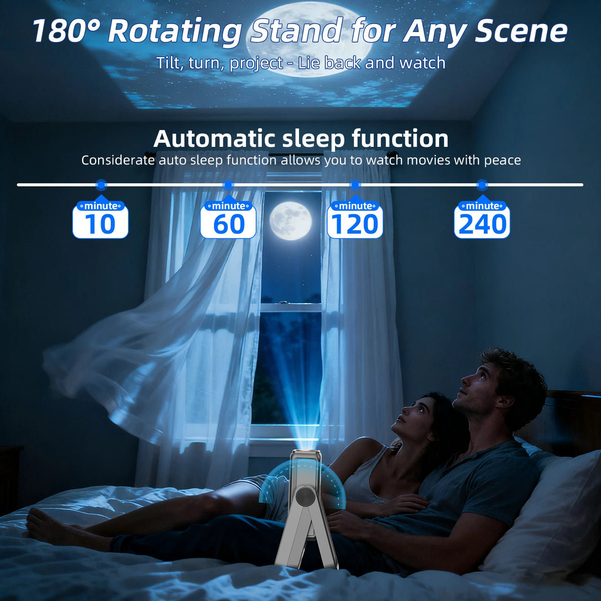 [Reusachtig projectie-effect van 300 inch] XBJ outdoor-beamer met touchpad - 300-inch reusachtig scherm voor thuisbioscoop