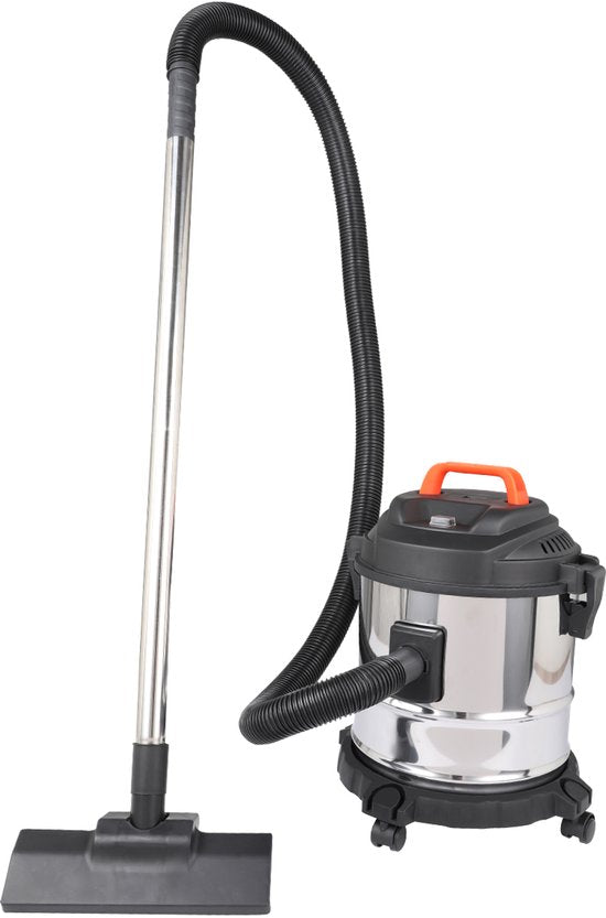 Fuegobird - Electric wet and dry vacuum cleaner - krachtig 2000W - Grote capaciteit 18 L - 4m cord - Blower connection - 7 accessoires - 1.6 m plastic hose - HEPA filterl - Bouwstofzuiger - RVS zuiger