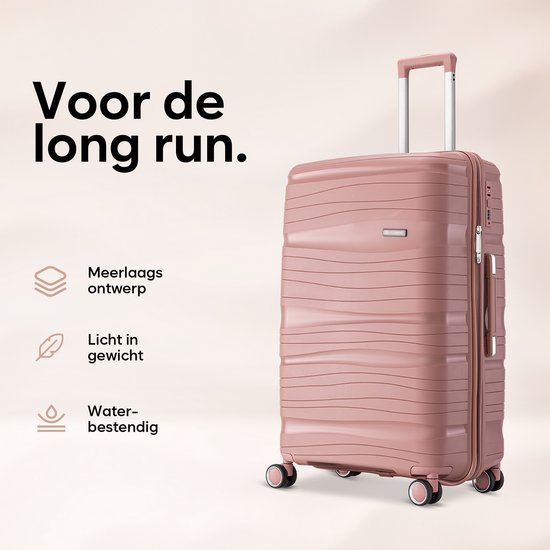 SC Travelin' Charm - 28-inch Grote Reiskoffer - Cijferslot - 75 x 51 x 31 cm - 98L - Lichtgewicht, Waterdicht & Duurzaam - Roze