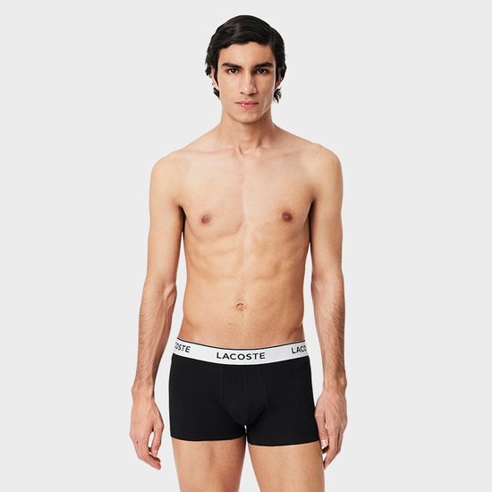 Lacoste 3-Pack Trunks Heren Boxershorts - Zwart - maat M - Slim Fit Stretchkatoen