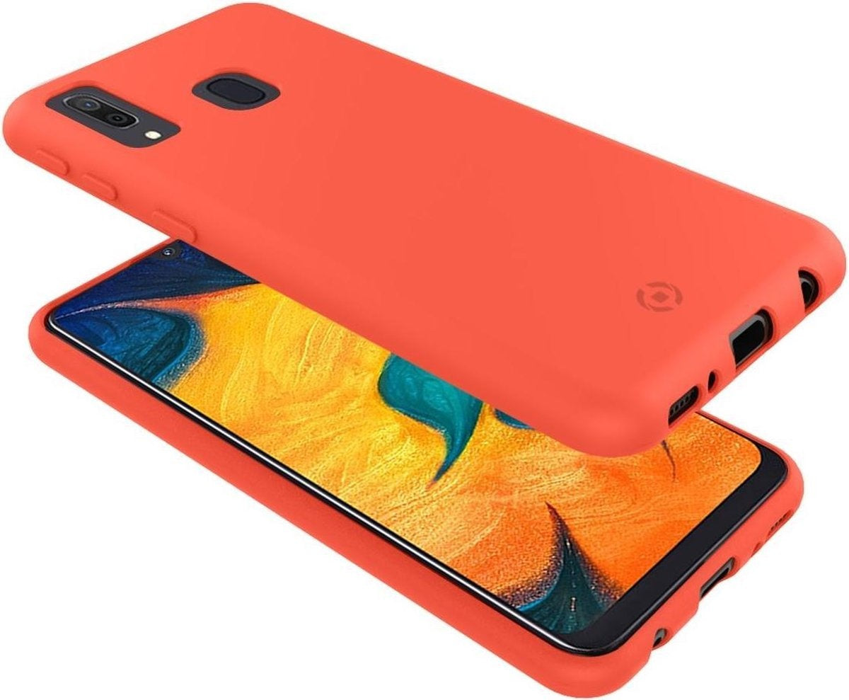 Celly Shock Samsung Galaxy A70 Hoesje Shock Siliconen Hoes Case Cover Oranje