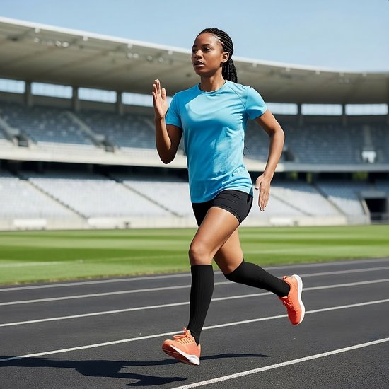 Alyze Compressie kousen - 2 paar - maat 39-42 - Steunkousen - Compressie sokken voor Hardlopen, Wandelen, Vliegtuig - Zwart