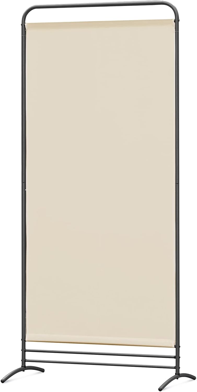 Angel Living Paravent - 1-delig - 81x180 cm - Klapbaar - Vrijstaand - Metalen Frame - Kamerverdeler & Privacy Scherm - Beige