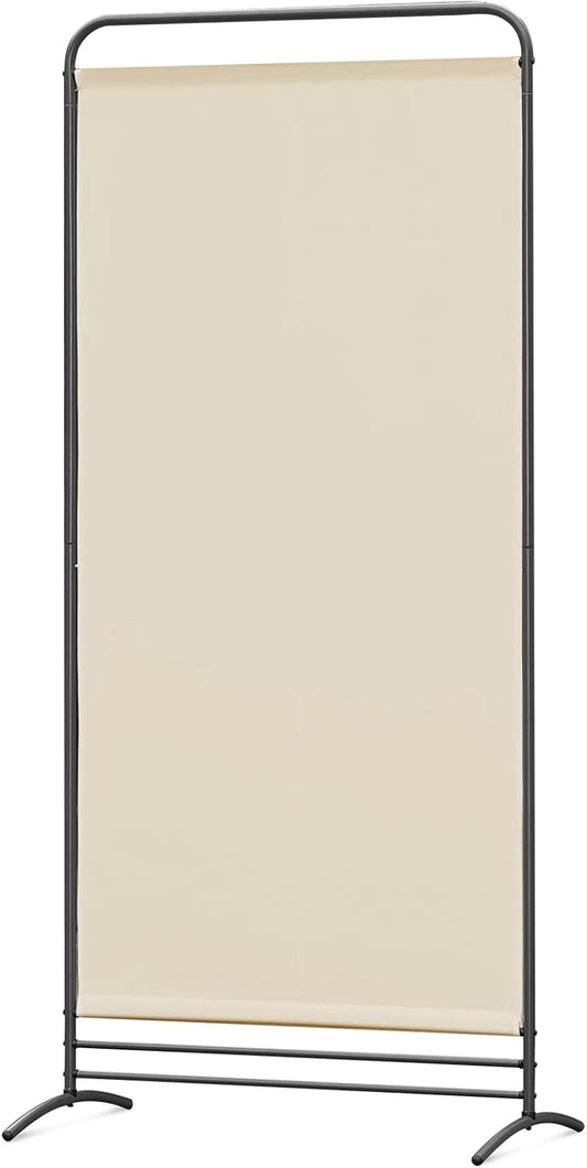 Angel Living Paravent - 1-delig - 81x180 cm - Klapbaar - Vrijstaand - Metalen Frame - Kamerverdeler & Privacy Scherm - Beige