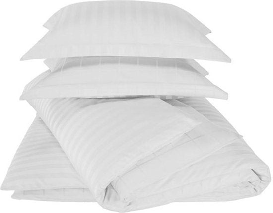 De Witte Lietaer Dekbedovertrek Katoen Satijn Zygo - Lits Jumeaux - 240 x 220 cm - Wit