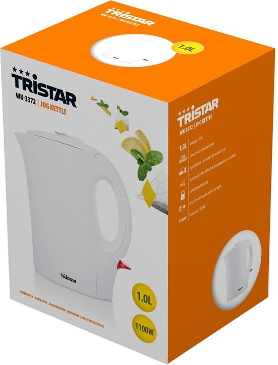 Tristar Waterkoker WK-3372 - 1100W - 1L - Camping geschikt - Wit