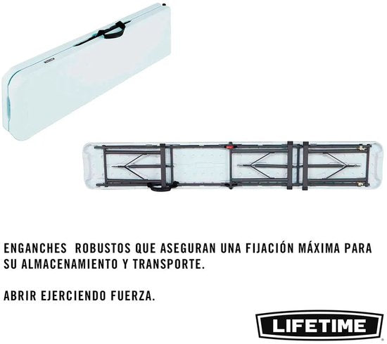 Lifetime - Bank inklapbaar - Kunststof - 180 cm - wit