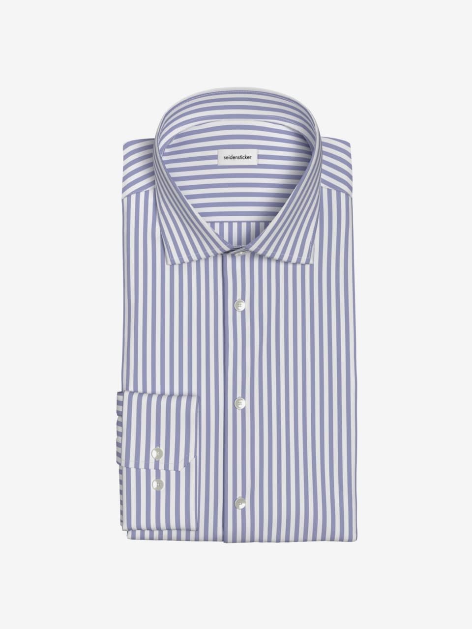 SEIDENSTICKER Regular Fit Zakelijk Overhemd Blauw Denim/Wit, Lange Mouw, Kentkraag - Maat 40