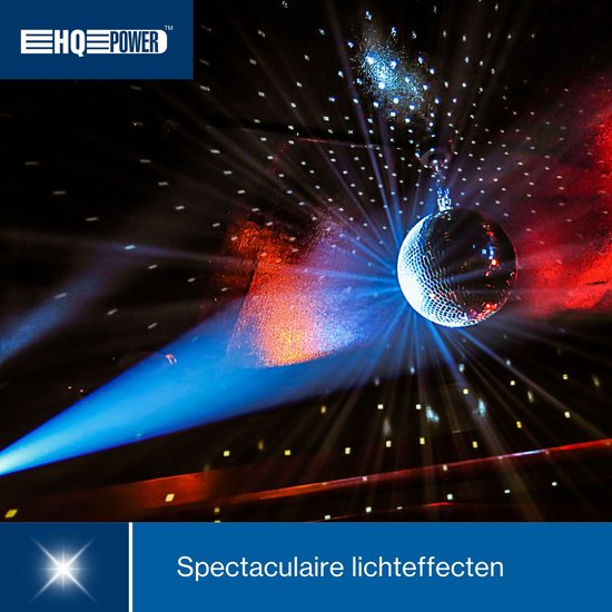 HQ-Power Disco spiegelbol Ø 20 cm, spectaculaire lichteffecten voor feestjes, veilig ophangsysteem en facetglas, dansvloer accessoire voor disco en meer