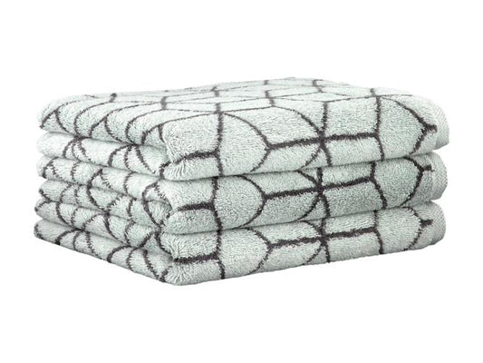 Villeroy & Boch Carre Handdoek - Sage Green Graphit - maat 50x100 - 3 pack