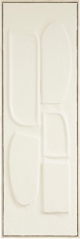 Mica Decorations Wanddecoratie - Wandpaneel Abstracte Kunst 90 x 30 x 3 cm - Woondecoratie voor Woonkamer of Slaapkamer - Off-white