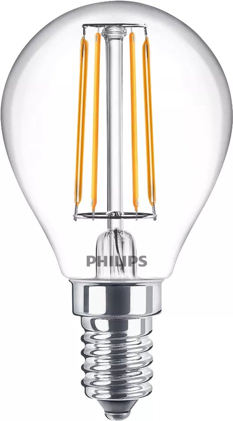 Philips LED lamp transparant - 40W - E14 fitting - Warmwit licht; 2700K - 6-pack
