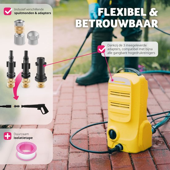 tectake® rioolslang - leidingreinigingsslang 2x leidingreinigingsmondstuk - afvoerreiniger voor hogedrukreinigers - leidingreiniging - afvoerleiding - rioolreiniger - toiletreiniger - 30 meter