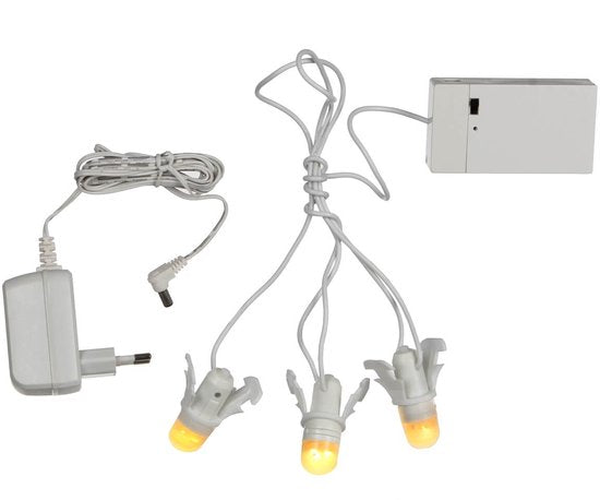 LuVille Kerstdorp Miniatuur Gloeilampenketting - 3 lampjes - L15 cm
