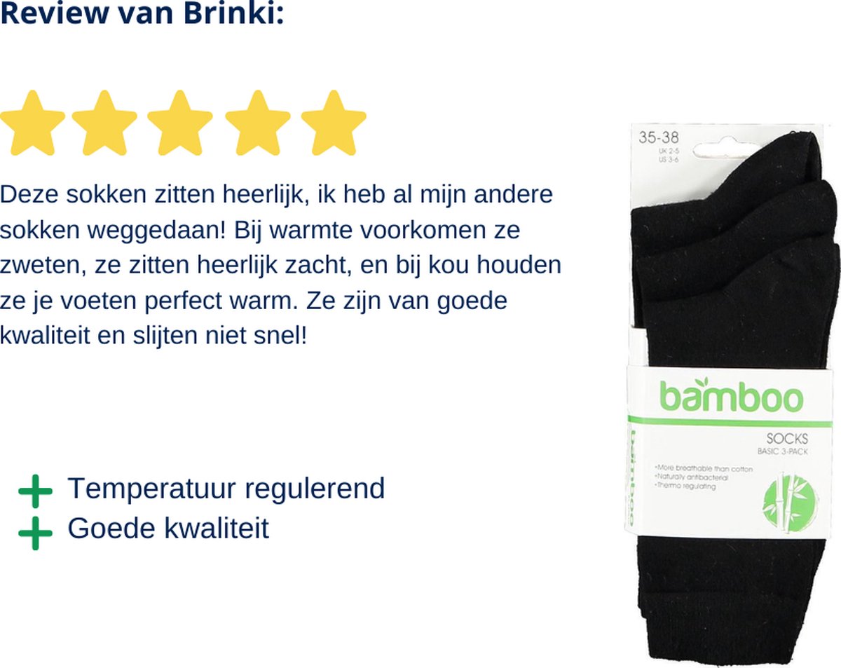 Apollo Bamboe Sokken 3-Pak - Zwart - Maat 43/46