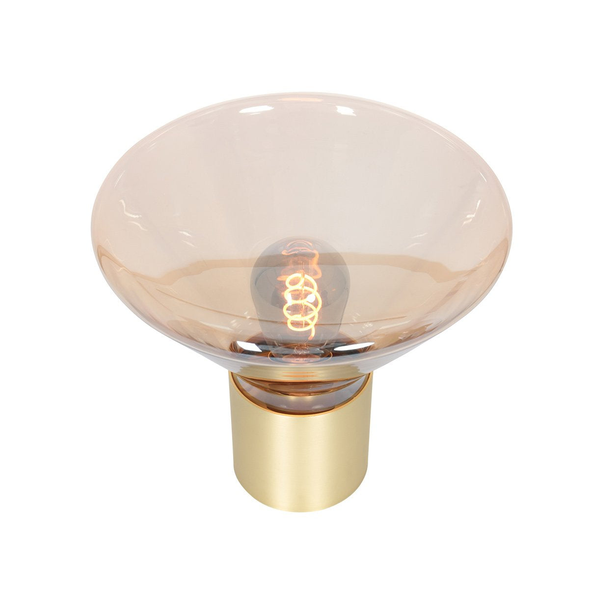 Tafellamp Ambiance 3401ME - Eigentijds messing met amberkleurig glas - Steinhauer - Binnen Gebruik
