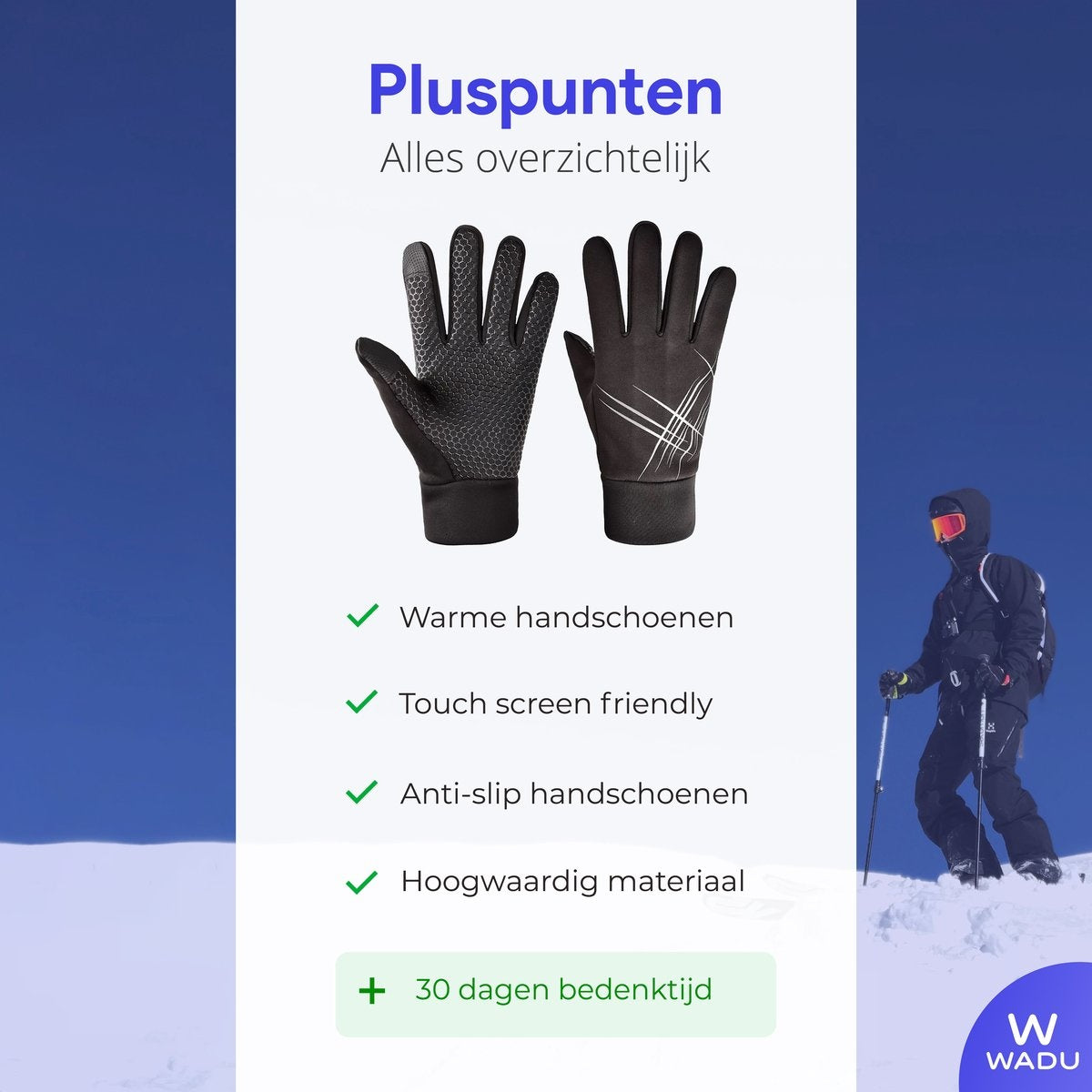 Touchscreen Handschoenen voor Heren en Dames – Maat L – Warm, Stijlvol en Praktisch voor Koud Weer