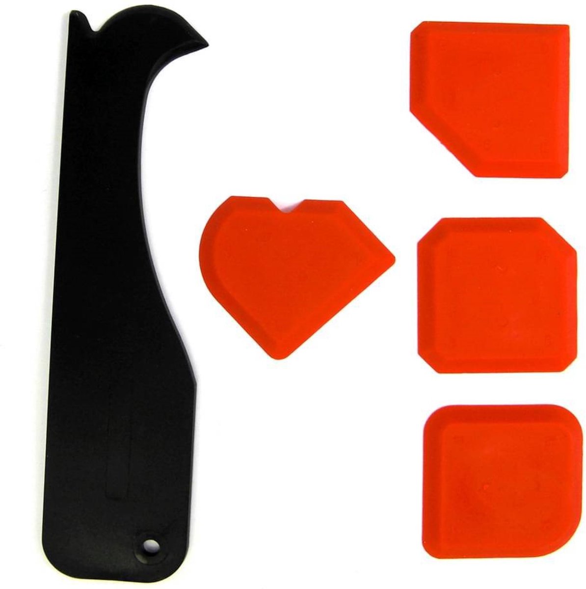 Onetools kitspatel & voegstrijker set 5-delig – siliconen voegen gladmaken – grijs – 2 tot 20 mm