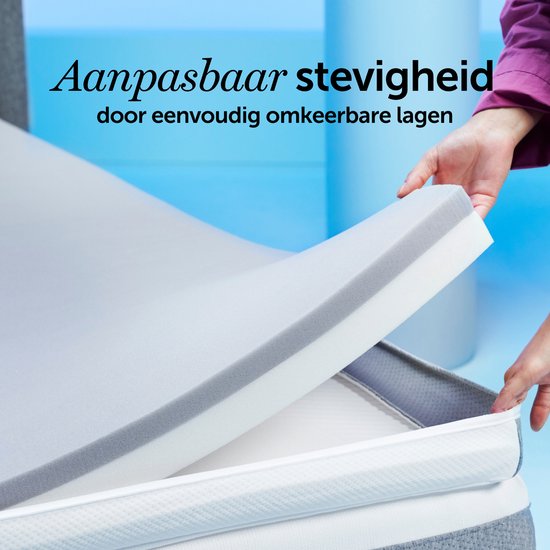 Cloudpillo Original Topper 90x200 - Topdekmatras - Adaptieve Ondersteuningslaag - 4-Seizoenen - Voorzien van Elastieken - Matras Topper