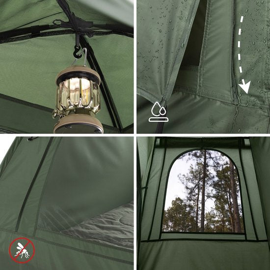 SoBuy Campingzelt met Luchtmatras en Campingbed Set - Groen - Oxford stof - 160x86x193 cm | OGS32-II-GR-TP