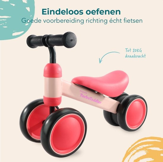 LifeGoods TurboToddler Loopfiets - Speelgoed Vanaf 1 jaar - Jongens en Meisjes - Kinderstep - Roze