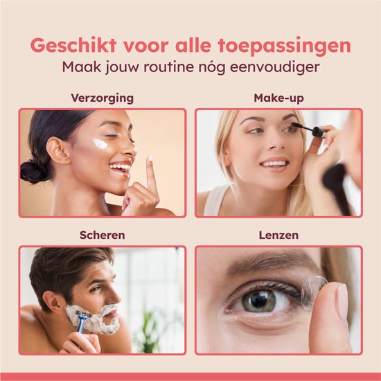 Fraay® Make Up Spiegel met LED Verlichting - 10x Vergroting - Vergrootspiegel met Licht - Oplaadbaar - Scheerspiegel - Badkamerspiegel - Zwart